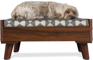 Furhaven Mid-Century Modern Style Elevated Dog Bed Frame - Walnut, Small